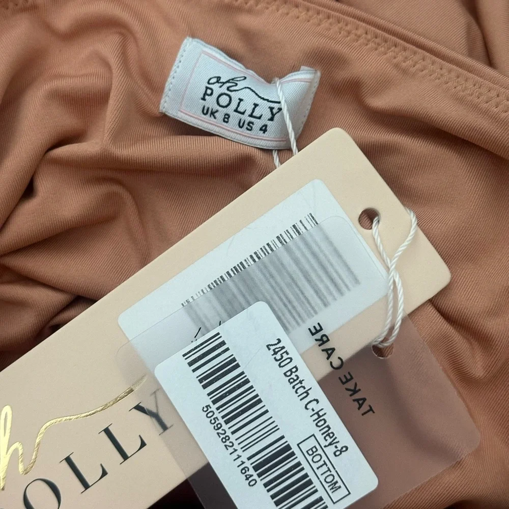 Oh Polly Nude Ruffle Mini Skirt frill seeker honey - Picture 4 of 4
